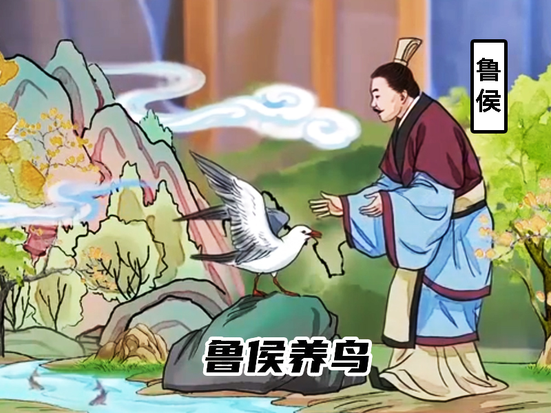 魯侯養(yǎng)鳥(niǎo)的故事配圖