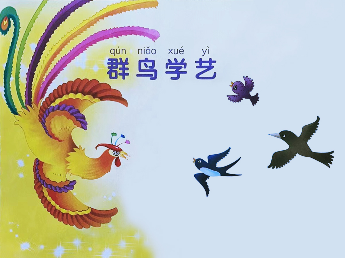 群鳥(niǎo)學(xué)藝的故事圖片